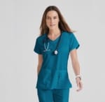 Женский медицинский костюм Grey's Anatomy classic морская волна — изображение 8