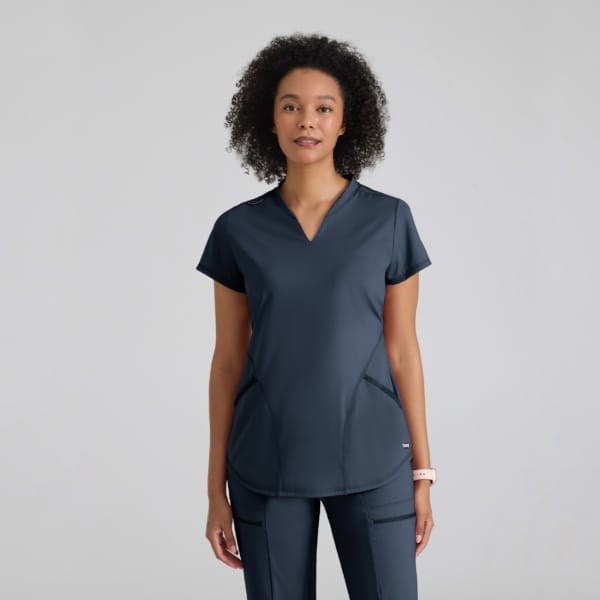 Жіночий медичний костюм Grey's Anatomy™ by Barco Knit Stretch графітовий
