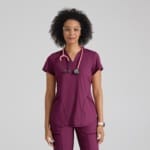 Женский медицинский костюм Grey’s Anatomy™ by Barco Knit Stretch винный