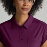 Женский медицинский костюм Grey’s Anatomy™ by Barco Knit Stretch винный — изображение 2