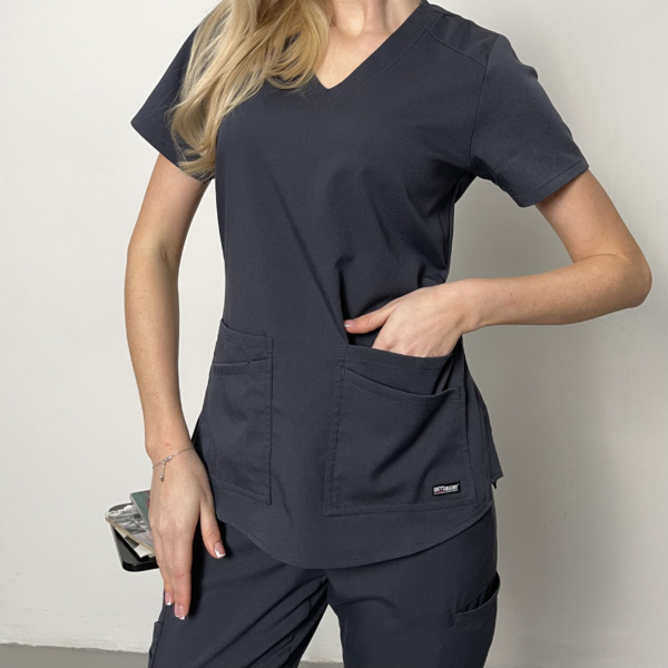 Жіночий медичний костюм Grey's Anatomy Strech графітовий
