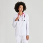 Женская медицинская куртка Grey’s Anatomy™ by Barco Spandex белого цвета — изображение 2