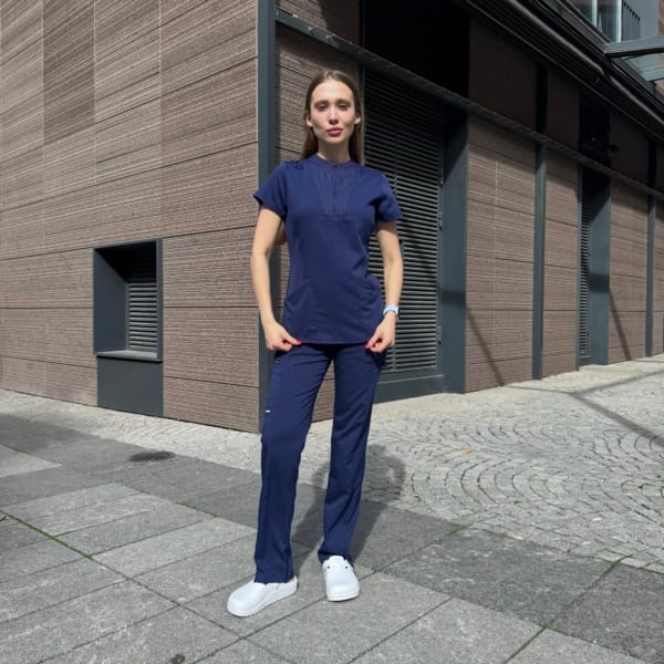Женский медицинский костюм Grey's Anatomy™  Spandex Stretch синего цвета